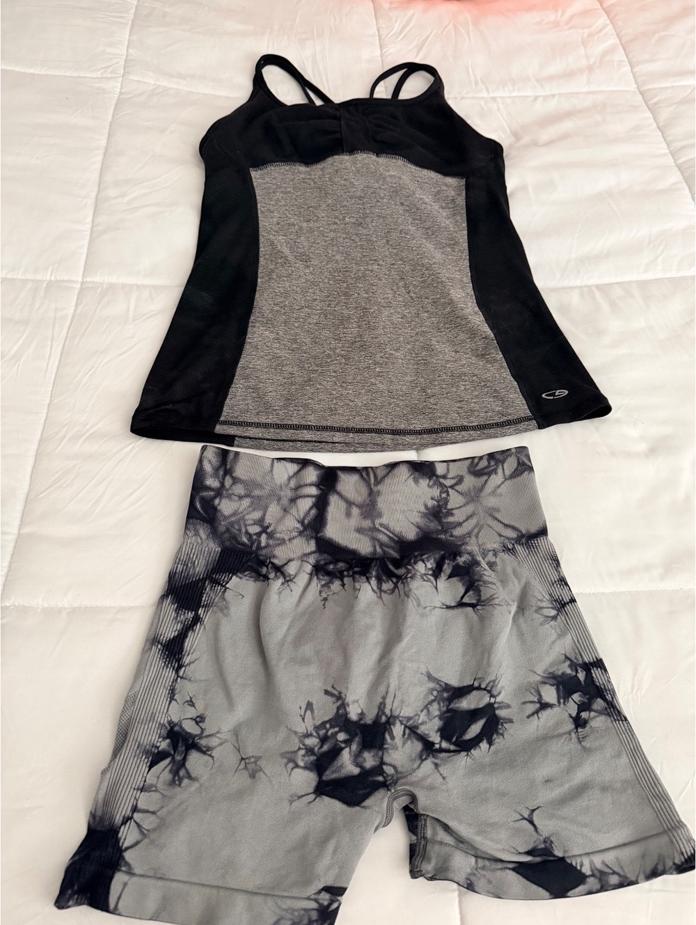 Women's Athletic Tank Top and Tie-Dye Shorts Set